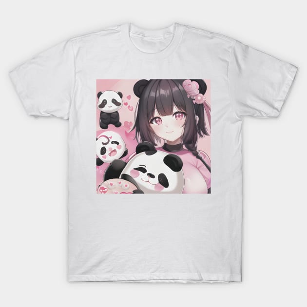 The girl and her Panda bears T-Shirt by culturageek